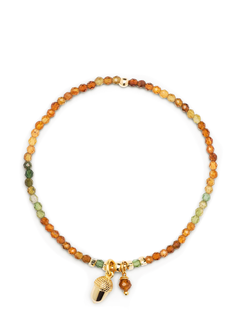 Smilla Edelsteinarmband Turmalin multicolor mit Eichel Anhänger